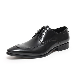 Nouvelles chaussures en cuir pour hommes, style britannique, bout pointu, finition brillante, à lacets, chaussures habillées formelles pour hommes. - Product Image 1
