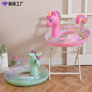 TANYOZHE Flotador Inflable de Unicornio para Niños, Juguete Flotante Rosa para Piscina con Diseño de Arcoíris - Product Image 5