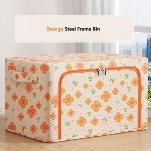 Household Clothes Sheets Storage Organizer Steel <b>Frame</b> Bin with Window - Product Image 4