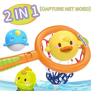 2 in1 dinosauro basket tavola cattura rete giocattolo da bagno mini palla pesce anatra bagno giocattolo 3 + - Product Image 5
