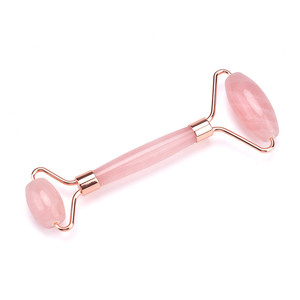 Casa Uso de viaje de ruido arco manejar de cuarzo rosa de belleza facial masaje jade rodillo - Product Image 6