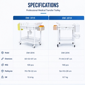 Carrello Medico Professionale per Ospedali, Robusto Carrello Infermieristico <span class=keywords><strong>in</strong></span> ABS con Ruote Silenziose a 360 Gradi per Girovisite - Product Image 4
