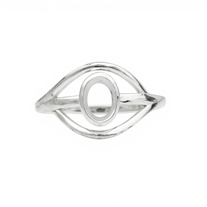 Best Quality 925 Sterling Silver Solid 6x8mm Oval Semi Mount <b>Blank</b> Bezel Setting <b>Ring</b> Jewelry Findings Components for Gemstone - Product Image 1