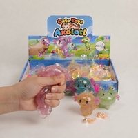 Jouet Axolotl Squishy Anti-Stress Scintillant, Jouet Sensoriel Animal Mignon pour Enfants et Adultes - Vente Flash