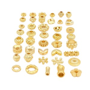 18k gold color-preserving spacer <b>beads</b>, round flower-shaped beaded <b>bracelet</b>, spacer pieces, DIY <b>bracelet</b>, necklace, jewelry - Product Image 5