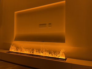 <span class=keywords><strong>Chimenea</strong></span> Eléctrica Atomizada 3D con Control Remoto por Aplicación TUYA, Efecto de Llama LED, Construcción Metálica, Diseño Inglés, Integrada para el Hogar - Product Image 2