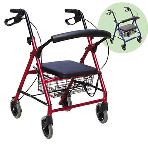 את קשישים חדשים הליכון מתקפל נייד ווקר עזר הליכה מכשיר ארבעה-גלגל עגלת עזרי הליכה - Product Image 3