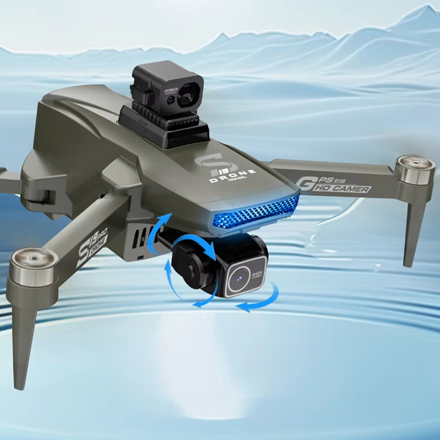 S19 Black Foldable Drone with hd Camera 4K and With Brushless 360° Obstacle Avoidance and Rolling Remote Control GPS