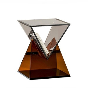 Quảng trường hàng đầu Acrylic Bàn cà phê bán buôn đồ nội thất phòng khách sofa bên bảng tam giác rỗng Acrylic cạnh giường ngủ bảng - Product Image 1
