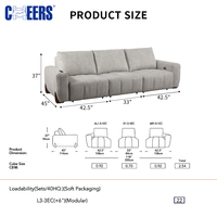 MANWAH CHEERS Canapé-lit électrique moderne avec télécommande sans fil en tissu imperméable pour meubles de salon de luxe