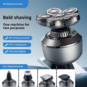 USB Rechargeable 6D Rotary Shaver Grooming <b>Kit</b> Wet/Dry LED Display <b>Electric</b> Razor for Bald Men 5 in 1 Shavers - Product Image 5