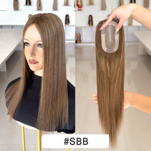 Topper capillaire populaire pour femmes 3x5.5 Mono Topper, extensions de cheveux naturels à clips pour femmes souffrant de cheveux clairsemés ou de calvitie # SBB - Product Image 3