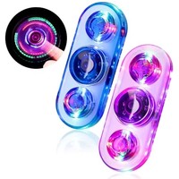 Vente en gros de Fidget Spinner en cristal LED, gyroscope pour les doigts, lumineux dans le noir, transparent, anti-stress, jouet EDC pour enfants et adultes