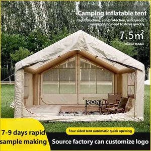 Luxury Large <b>Inflatable</b> Camping 7.5 Oxford Material Four-Season Waterproof Outdoor <b>House</b> Tent Thickened Air Tubes - Product Image 2