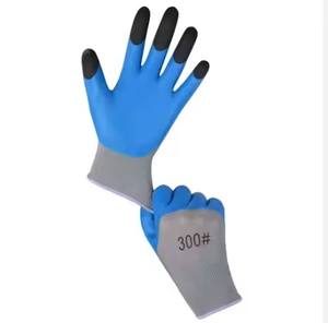 La Cina produce guanti da giardino resistenti all'usura con rivestimento in schiuma a doppio lattice rinforzato con le dita e taglio blu - Product Image 1