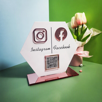 Panneau personnalisé pour table, Instagram, réseaux sociaux, miroir, code QR, panneau en acrylique pour réseaux sociaux
