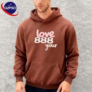 QZFSO, sudadera de algodón pesado de gran tamaño, ropa de calle con logotipo personalizado, Jersey Unisex con estampado 3D Puff, sudaderas con capucha cuadradas gráficas para hombres - Product Image 1