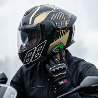 Casques modulables de moto à double visière AD Factory en gros, casque relevable avec Bluetooth, ensemble de trois pièces avec gants, casque homologué DOT