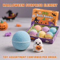 Ensemble cadeau de 6 bombes de bain pour enfants pour Halloween avec jouets surprise, étiquette privée OEM, vente en gros