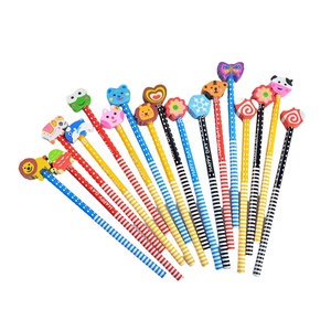 7.5 inch HB 2B bút chì bằng gỗ tùy chỉnh mô hình hoạt hình khác nhau và logo trên thân bút chì với cục tẩy trắng - Product Image 3