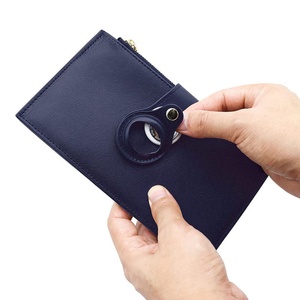 2022 Top Trending Products Designer for Apple Air Tag <b>RFID</b> Card Holder Credit Card Zipper Closure Genuine Leather Slim <b>Wallet</b> - Product Image 2