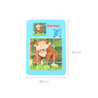 16 Stuks Huarong Road Puzzel Speelgoed Mini Dieren Schuifwoordspel Plastic Puzzels Jigsaw Puzzel Speelgoed Kinderen DIY Plastic Bewegende Puzzels