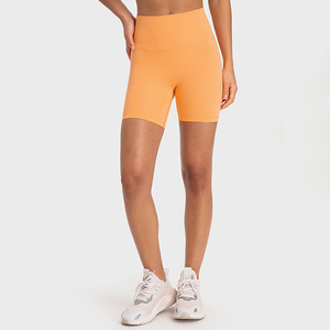 Short de yoga trois-quarts pour femme Pantalon de sport serré brossé double face Taille élastique-Nude Feeling No embarrassant - Product Image 5