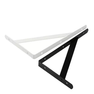 <strong>Black</strong> Powder Coated Triangle <strong>Brackets</strong> for Industrial <strong>Shelving</strong> Warehouse Rack Heavy Duty Reinforcement - Product Image 1