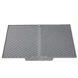 실리콘 식기 건조 매트 내장 배수 립이 있는 주방 카운터 미끄럼 방지 및 열 차단 패드 - Product Image 5