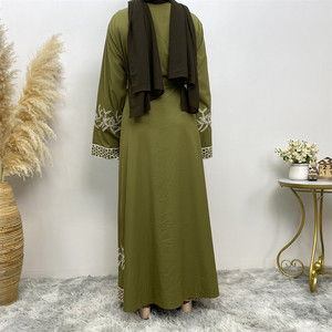 Vestidos Abaya Musulmanes Abiertos con Bordados y Empalmes, Moda Femenina - Product Image 5