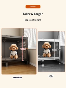 Nouvelle Cage pour Chien avec Toilettes Séparées, Modèle Villa, pour Petits <span class=keywords><strong>Chiens</strong></span>, Dotée <span class=keywords><strong>d</strong></span>'un Chambre, <span class=keywords><strong>d</strong></span>'un Salon et <span class=keywords><strong>d</strong></span>'une Salle de Bain, Installation Facile, Maison pour Animaux de Compagnie - Product Image 4