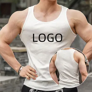 Wholesale Supplier Custom Compressed Ribbed Y Back Tank Top Muscle Vest Men Exercise Clothes Cotton Bodybuilding Stringer