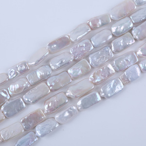 Zhuji Wholesale 11-12mm Freshwater Pink <b>Pearl</b> Blocks Baroque Button <b>Loose</b> <b>Pearls</b> for Handmade DIY Necklace - Product Image 4