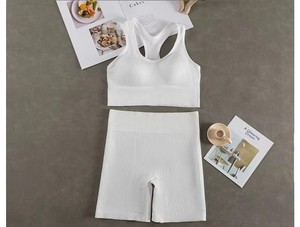 Women's 2pcs High Waist Casual Crop <b>Tank</b> <b>Top</b> Yoga Sets Sportswear Fitness Yoga Sets for Women - Product Image 3