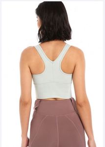 เสื้อกล้ามครอปท็อปผู้หญิงไซส์ใหญ่ คอวี แบบรัดรูป สำหรับโยคะและออกกำลังกาย รุ่นเซ็กซี่ สีนู้ด ปี 2022 ขายส่ง - Product Image 6