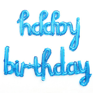 Globos de <span class=keywords><strong>Feliz</strong></span> Cumpleaños de color rosa claro Banner Cursive Mylar Foil Letter Juegos de globos de cumpleaños para niños y adultos Decoración de fiesta - Product Image 6