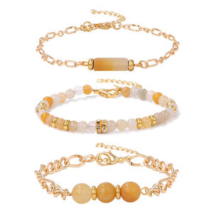 बेस्टोन हस्तनिर्मित प्राकृतिक पत्थर एमीथिस्ट गुलाब क्वार्ट्ज ब्रेसलेट चेन 3 लेयर ब्रेसलेट सेट - Product Image 6