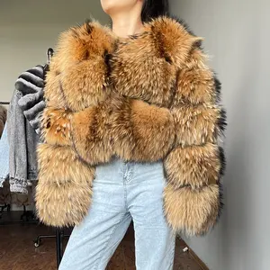 Black Friday Sale QIUCHEN QC1862 2021 HOT SALE Winter Women Luxury Fluffy Jacket Fashion Real Fox Raccoon Fur Coat