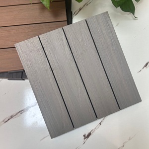 Tuiles <span class=keywords><strong>de</strong></span> terrasse en bois composite à emboîtement 12-12 pouces, tuiles WPC à faire soi-même, imperméables, pour sols extérieurs, patio, jardin, terrasse - Product Image 4