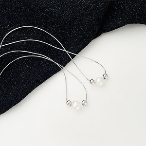 S925 Sterling <b>Silver</b> Pearl Bead Necklace For Women Minimalist <b>Choker</b> Everyday Wear - Product Image 3