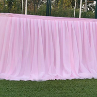 Jupe de table en tulle ignifuge de qualité commerciale, résistante aux plis, pour mariages et événements