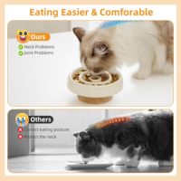 Bol de nourriture lente en céramique pour animaux de compagnie Écologique Anti-étouffement Chat Chien Assiette à dîner Protection de la colonne cervicale Bols Assiette de nourriture