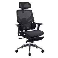 Chaise de bureau exécutive ergonomique moderne, dossier haut, structure en métal, tissu en maille, réglable en hauteur, certifiée BIFMA, fabricant