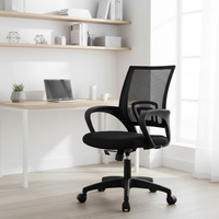 Chaise de bureau pivotante Vantervi, moderne, exécutive, ergonomique, réglable en hauteur, dossier à ailes, en maille, avec support lombaire, base en acier fixe