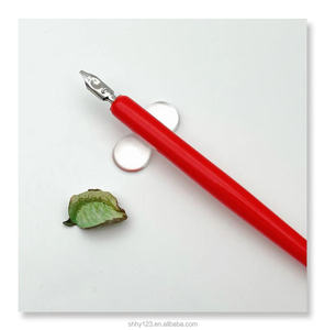 HY bois <span class=keywords><strong>calligraphie</strong></span> stylo ensemble pour étudiants débutants rouge Fineline plumes pointe en acier inoxydable écriture Signature métal Art fournitures - Product Image 1