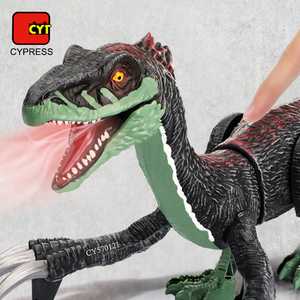 Jouet de <span class=keywords><strong>dinosaure</strong></span> <span class=keywords><strong>télécommandé</strong></span> à 5 canaux, jouets électroniques RC, <span class=keywords><strong>dinosaure</strong></span> <span class=keywords><strong>Velociraptor</strong></span> avec pulvérisation et lumière LED - Product Image 4