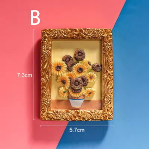 Aimant de réfrigérateur en résine 3D personnalisé, souvenir promotionnel, vase <span class=keywords><strong>Van</strong></span> <span class=keywords><strong>Gogh</strong></span>, <span class=keywords><strong>d</strong></span>écoration de la maison, cadre photo <span class=keywords><strong>d</strong></span>écoratif - Product Image 3