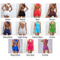 Combinaison de sport fitness personnalisée à séchage rapide, bretelles spaghetti, moulante, une pièce, dos nu, pour femme