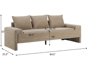 Ensemble de canapé convertible moderne en velours capitonné carré 3 places pour appartement et hôtel - Product Image 4