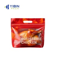 Sacs d'emballage pour poulet rôti au four, avec poignée, refermables, à fermeture éclair, personnalisés avec logo, résistants à la vapeur et au micro-ondes